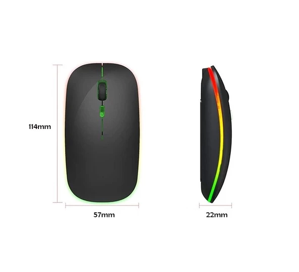 Sprange SRM1 Rgb Ledli Şarjlı Çift Mod 2.4GHz Wireless +  5.1V Bluetooth Mouse - 6