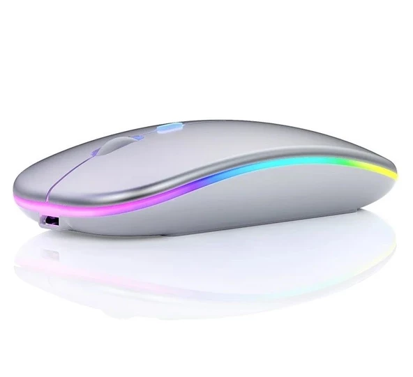 Sprange SRM1 Rgb Ledli Şarjlı Çift Mod 2.4GHz Wireless +  5.1V Bluetooth Mouse - 12