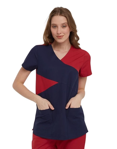 SELEN Kadın Koton Kırmızı Üst Üniforma ürün görseli