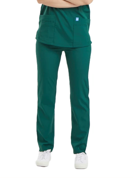 BASIC- Kadın Likralı Yeşil Üniforma Pantolon ürün görseli