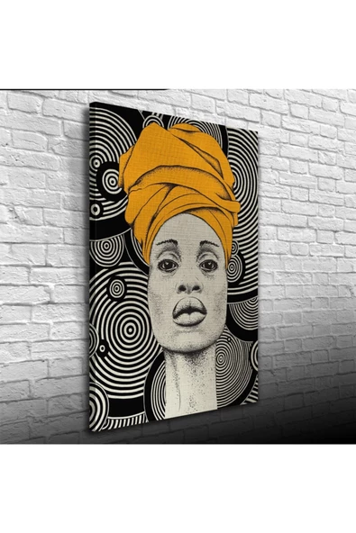 Aura Sarı Siyah Canvas Tablo (50x70) - Resim 2