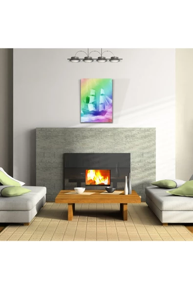 Gökkuşağı Gemi Canvas Tablo (50x70) ürün görseli 1