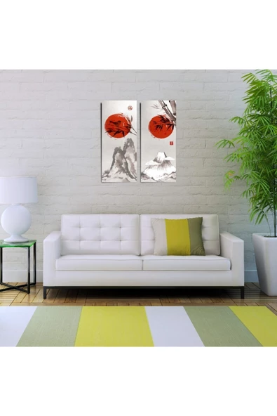 Kırmızı Longji Iki Parça Canvas Tablo (30x70) - Resim 4
