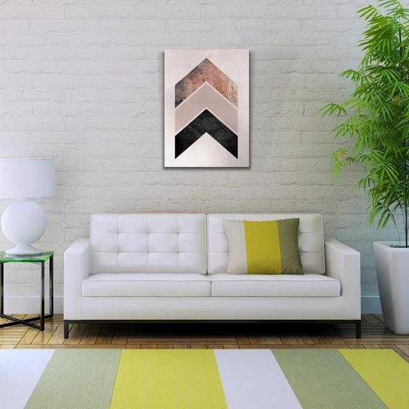 Pastel Renklerde Geometrik Şekiller Kanvas Tablo 50 x 70 - Resim 3