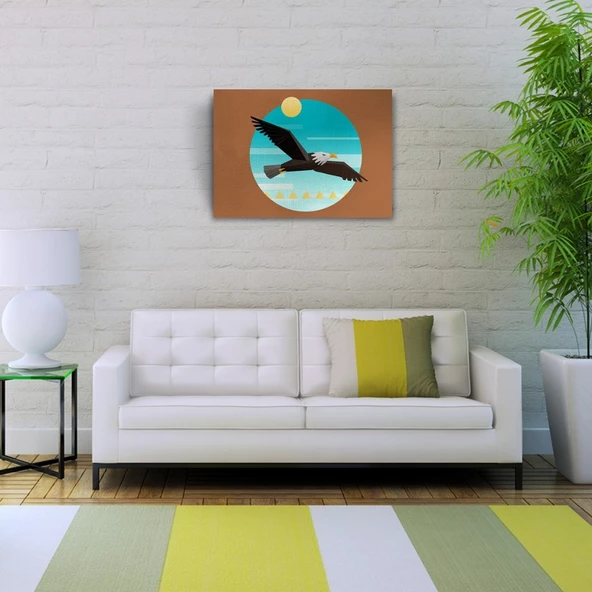 Kartal Figürü Kanvas Tablo 50 x 70 - Resim 3