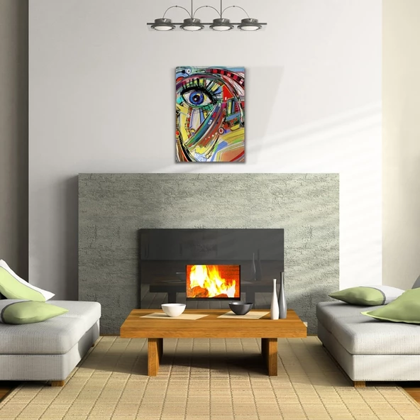 Soyut , Çok Renkli Dekoratif Kanvas Tablo 50 x 70 - 2