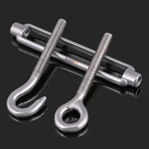 Çelik Kanca M6 Yük Halat Gerdirme Galvenizli Paslanmaz 5 ADET - Resim 4