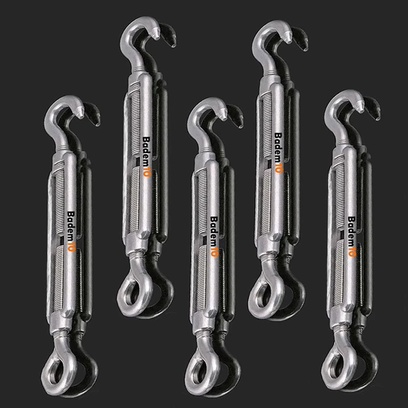 Çelik Kanca M6 Yük Halat Gerdirme Galvenizli Paslanmaz 5 ADET - Resim 8