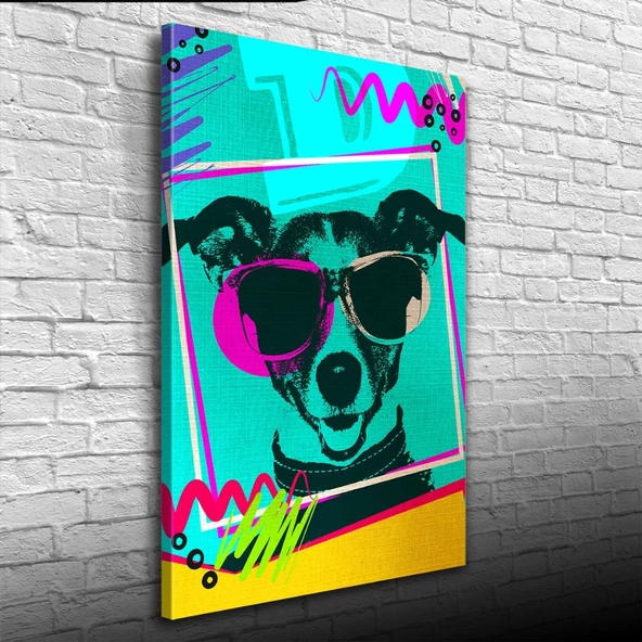 Pop Art Tarzı Turkuaz Tonlarda Dekoratif Kanvas Tablo 50 x 70 - Resim 3