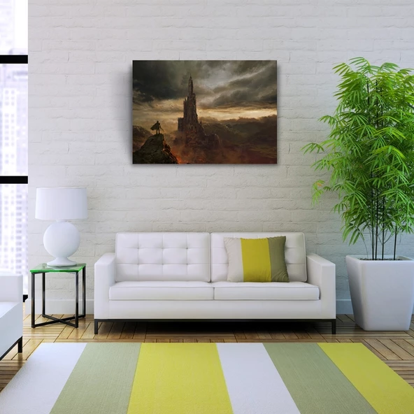 Fantastik Kayalıklara Oyulmuş Tarihi Kale Kanvas Tablo 50 x 70 - Resim 2