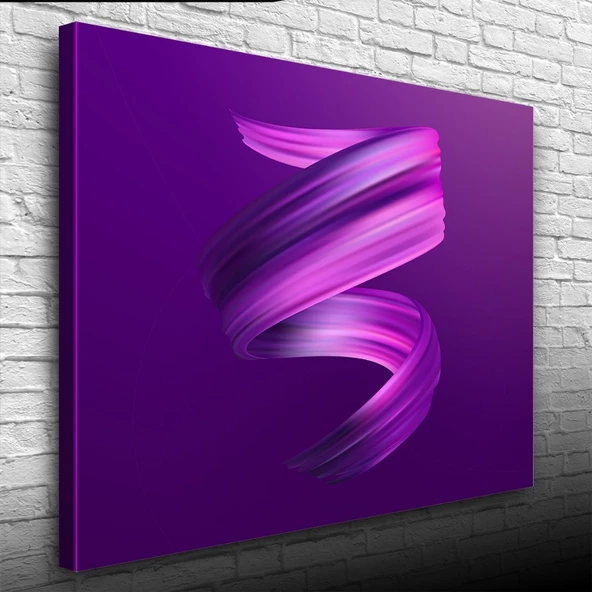 Soyut Mor Tonlarda Dekoratif Kanvas  Tablo 50 x 70 - Resim 3