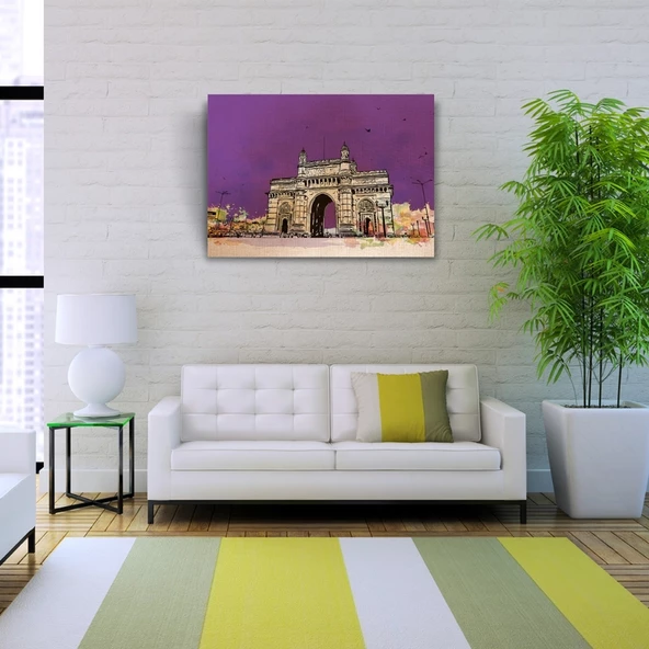 Tarihi Gateway of India Anıtı Kanvas Tablo 50 x 70 - Resim 2