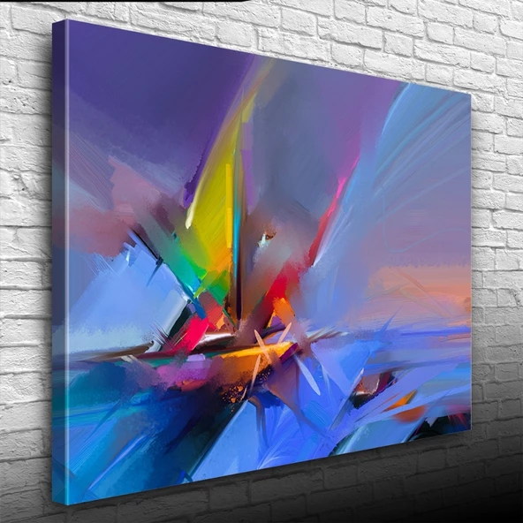 Soyut Yelkenli Canlı Renkler Yağlıboya Kanvas Tablo 50 x 70 - 3