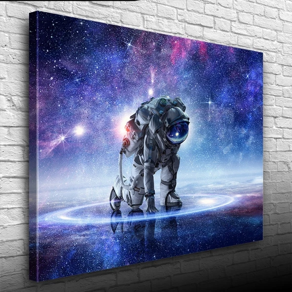 Uzaydaki Astronot Kanvas Tablo 50 x 70 - Resim 3