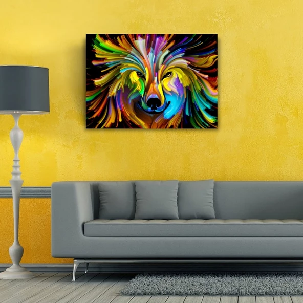 Renk Paletindeki Kurt Kanvas Tablo 50 x 70 - 2