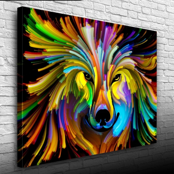 Renk Paletindeki Kurt Kanvas Tablo 50 x 70 - 3