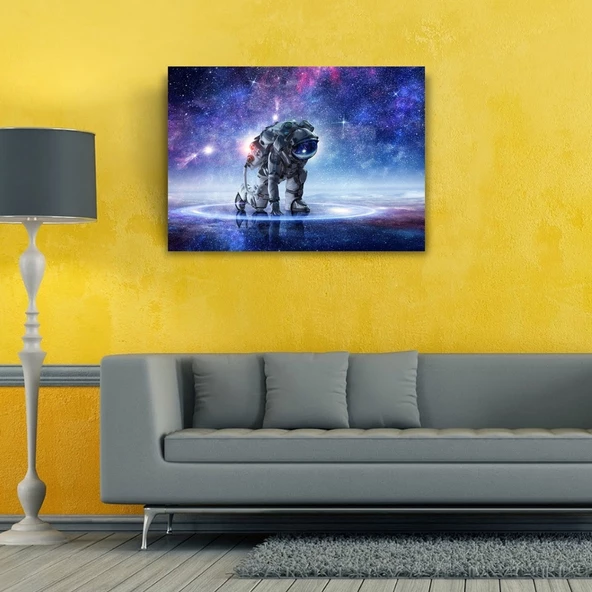 Uzaydaki Astronot Kanvas Tablo 50 x 70 - Resim 2
