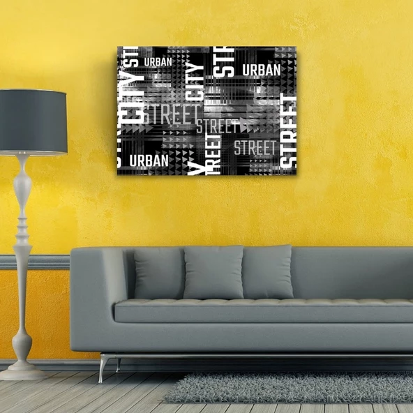 City Street Siyah Beyaz Poster Kanvas Tablo 50 x 70 - 2