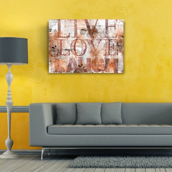 Live Love Poster Yağlıboya Kanvas Tablo 50 x 70 - Resim 2