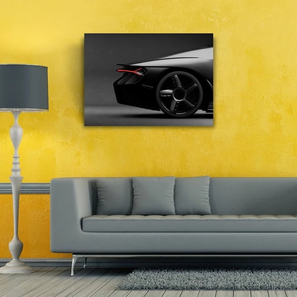 Siyah Spor Otomobil Kanvas Tablo 50 x 70 - Resim 2