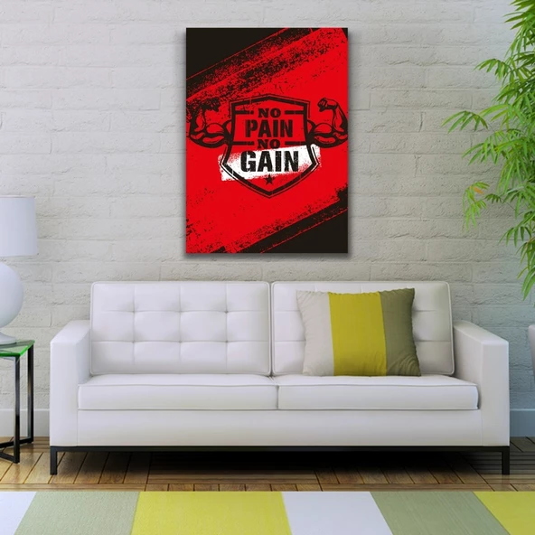 No Pain No Gain Poster Kanvas Tablo 50 x 70 - Resim 2