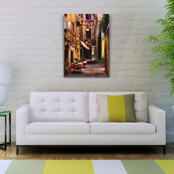 İtalya Pizza Dükkanı Kanvas Tablo 50 x 70 - Resim 2