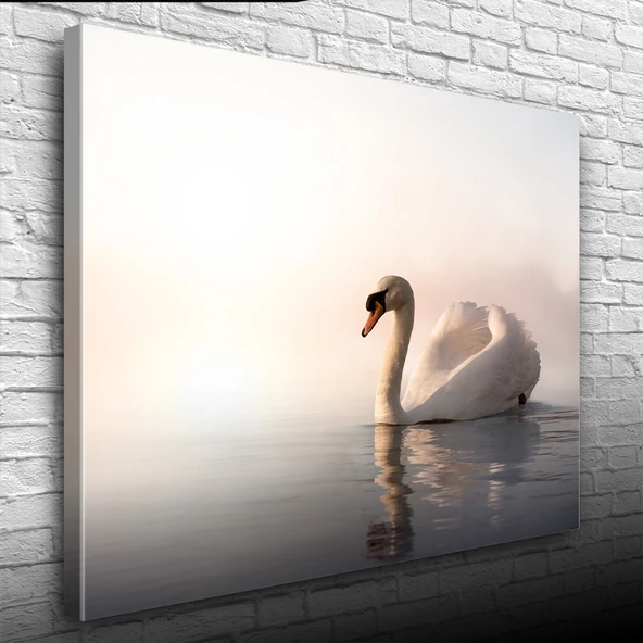 Göldeki Kuğu Kanvas Tablo 50 x 70 - 3