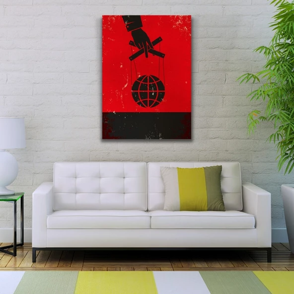 Kırmızı ve Siyah Afiş Görseli Kanvas Tablo 50 x 70 - Resim 2