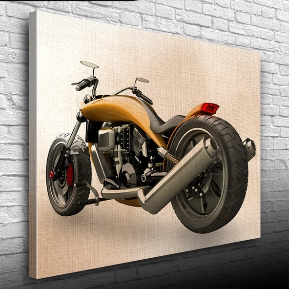 Futuristik  Concept Kahverengi Motosiklet Kanvas Tablo 50 x 70 ürün görseli 1