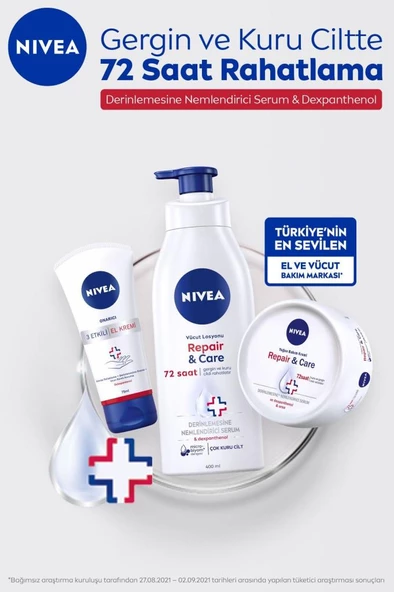 Nivea 3 Etkili Onarıcı Bakım El Kremi 75ml,Çok Kuru Eller için,24 Saat Onarıcı Bakım