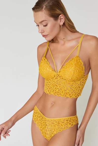 Cansoy Dantelli Hardal Bralet Takım - 5