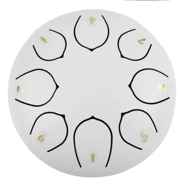 Jwin JTN-68 6 Inç 8 Ses Ton Çelik Handpan Tongue Drum Davulu - Beyaz - 2