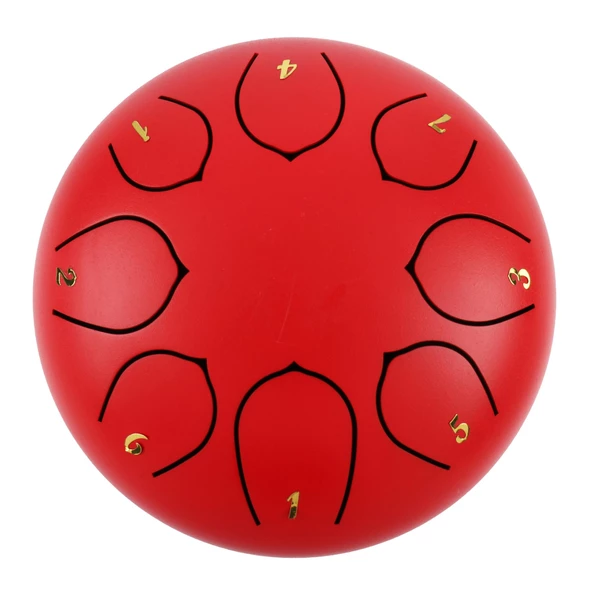 Jwin JTN-68 6 Inç 8 Ses Ton Çelik Handpan Tongue Drum Davulu - Kırmızı - 2