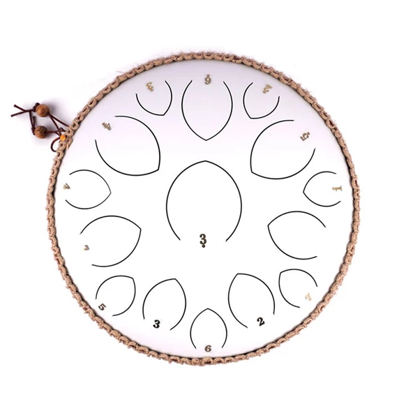 Jwin JTN-1415 14 Inç 15 Ses Ton Çelik Handpan Tongue Drum Davulu - Beyaz - 2