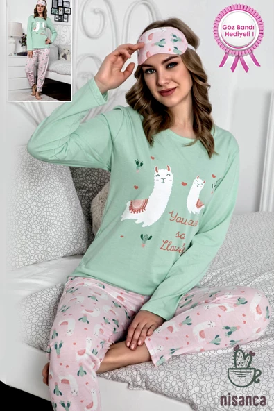 Yüzde Yüz Pamuk Bayan Penye Pijama Takımı - 4