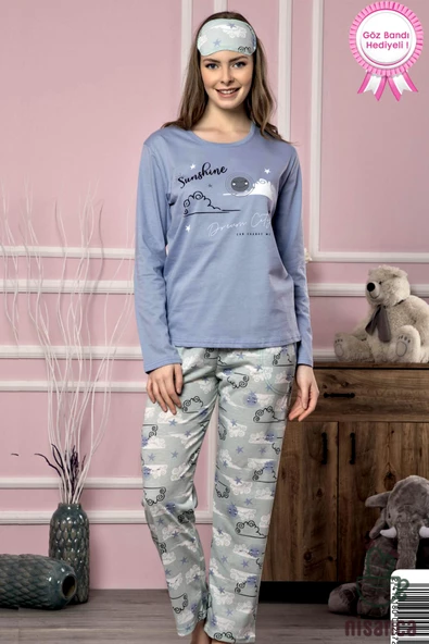 Yüzde Yüz Pamuk Bayan Penye Pijama Takımı - 3