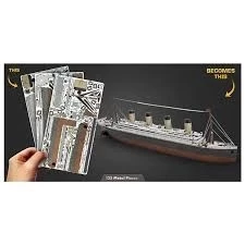 TİTANİC RENKLİ 3D Metal Maket Bulmaca Puzzle model kitleri DIY 14+ Yaş 59+ parça - 3