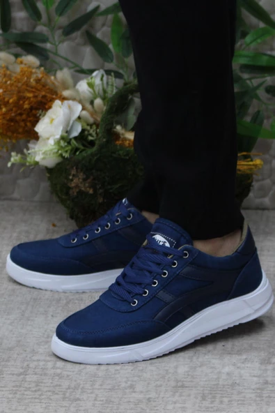 Fort Dks 2004 Mavi Hafif Rahat Keten Sneaker Erkek Ayakkabı - Resim 3