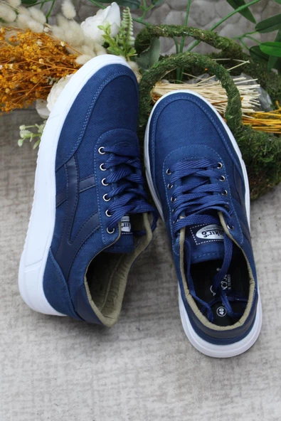 Fort Dks 2004 Mavi Hafif Rahat Keten Sneaker Erkek Ayakkabı - Resim 6