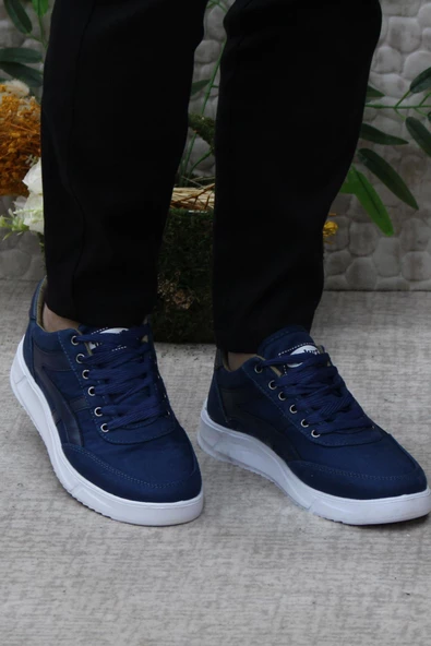 Fort Dks 2004 Mavi Hafif Rahat Keten Sneaker Erkek Ayakkabı - Resim 2