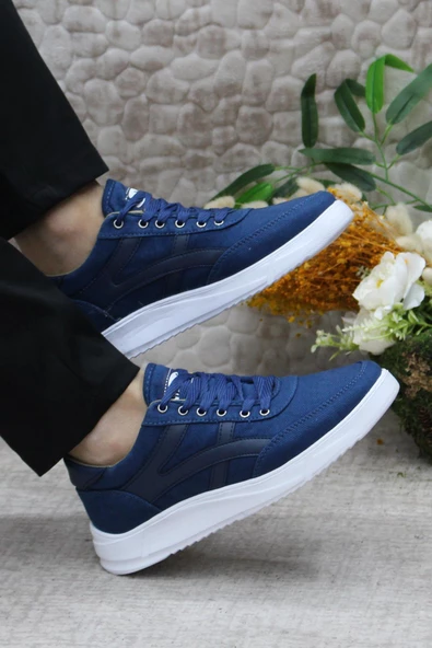 Fort Dks 2004 Mavi Hafif Rahat Keten Sneaker Erkek Ayakkabı - Resim 5