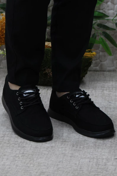 Fort Dks 023 Siyah Hafif Rahat Keten Sneaker Erkek Ayakkabı - Resim 2