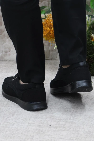 Fort Dks 023 Siyah Hafif Rahat Keten Sneaker Erkek Ayakkabı - Resim 4