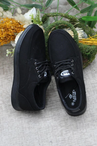 Fort Dks 023 Siyah Hafif Rahat Keten Sneaker Erkek Ayakkabı - Resim 6