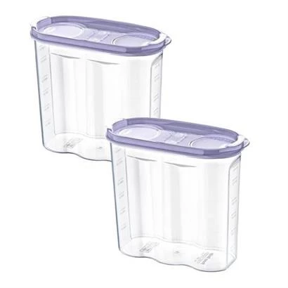 Periboia 2 Kapaklı Ölçekli Erzak Kuru Gıda Saklama Kutusu Kabı 2,4 Litre-SA940 - 9