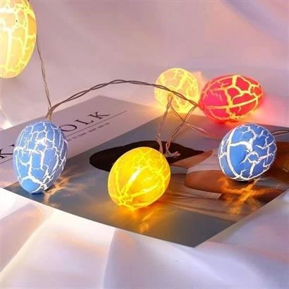 Periboia 10lu Renkli Yumurta Şeklinde Dekoratif Dolama Led Aydınlatma - 10