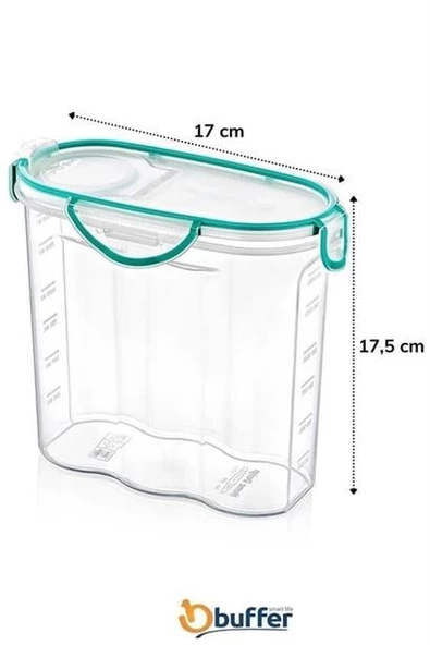 Periboia Kilitli Kapaklı Contalı Hava,Su Sıvı Geçirmez 1,7 Litre Erzak Saklama Kabı-SA585 - 8
