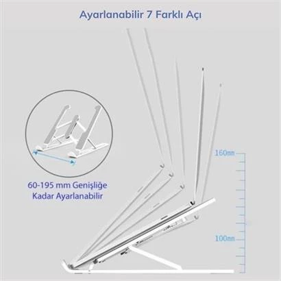 Periboia Ayarlanabilir Dizüstü Destek Tabanı Katlanabilir Taşınabilir Laptop Sehpası Yükseltici - 9