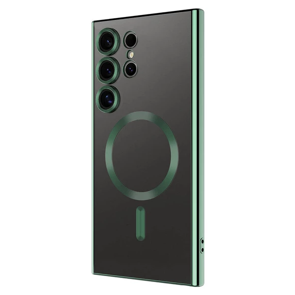 Galaxy S24 Ultra Kılıf Kamera Korumalı Magsafe Parlak Luxury - Resim 4