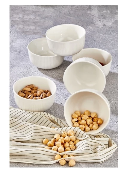 Cooker CKR4008 Porselen Çizgili Kase 10 Cm 6'lı